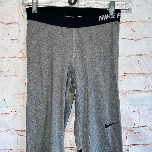Nike pro warm tights grey black running color block mesh back compression S - Picture 2 of 13